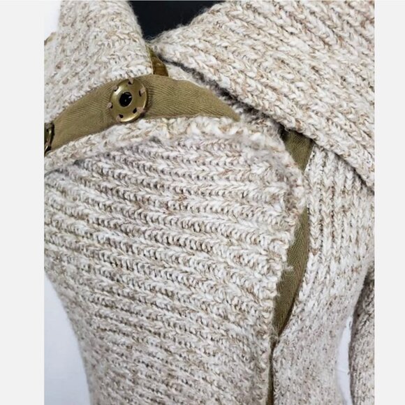 Vintage NILS Sportswear Ski Long Sweater Coat Knit Cardigan Women M Gray Jacket - Picture 2 of 6